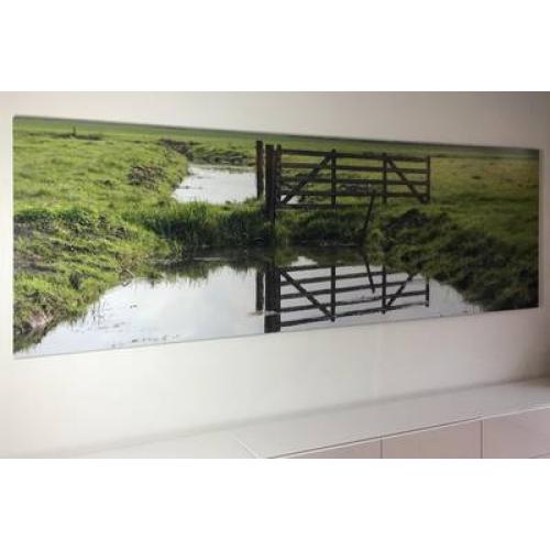 Foto verlijmd achter acrylaat 50x120 cm