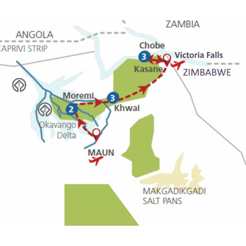 Botswana in vogelvlucht (11 dagen)