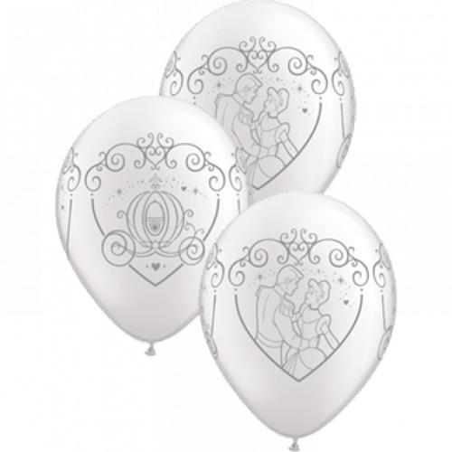 Cinderella and Prince Charming Pearl White Latex Round 11in 27.5cm Disneyprincesslogo Kopen
