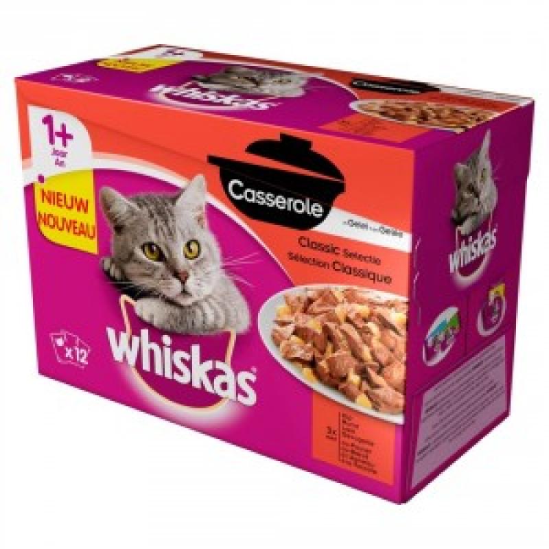 Whiskas Pouch 1 Casserole Classic Selectie in Gelei 2 doosjes Whiskas Nat kattenvoer Whiskas