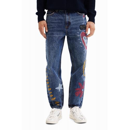 Rechte jeans met hart