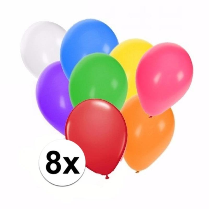 Shoppartners Gekleurde feestballonnen 8 stuks Feestartikelen diversen