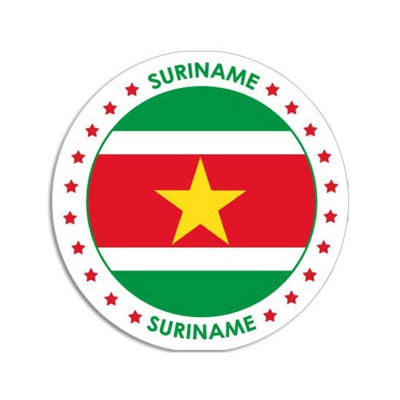 Shoppartners Ronde Suriname sticker Landen versiering en vlaggen