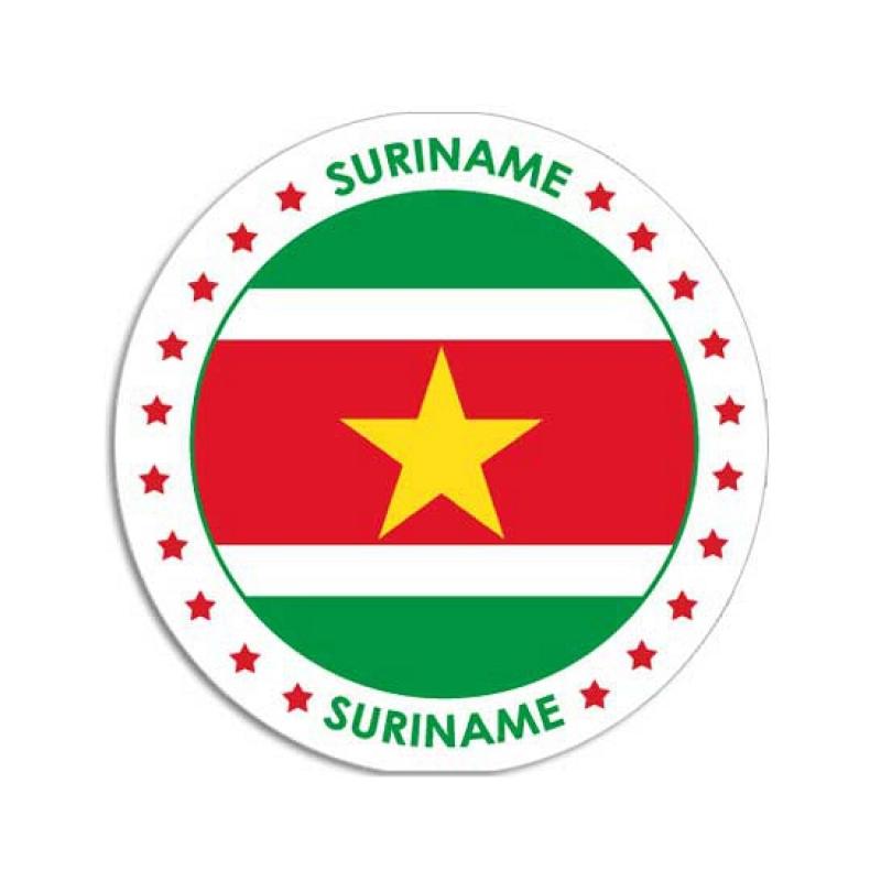Shoppartners Ronde Suriname sticker Landen versiering en vlaggen