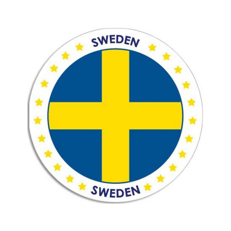 Landen versiering en vlaggen Shoppartners Ronde Zweden sticker
