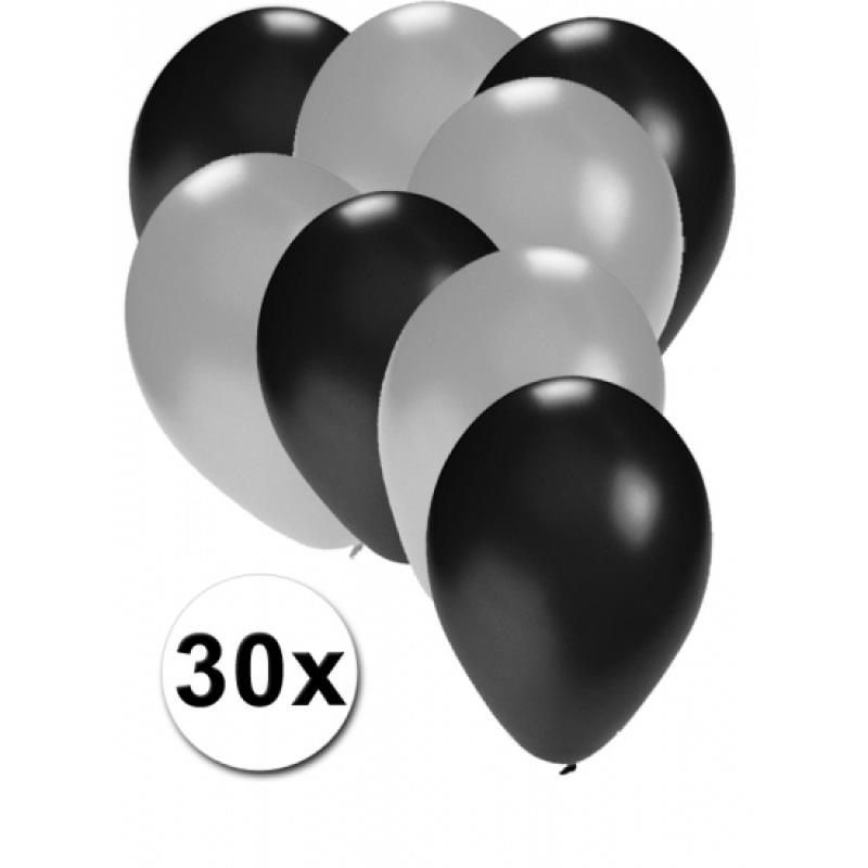 Zwarte en zilveren ballonnen 30 stuks Fun Feest party gadgets Feestartikelen diversen