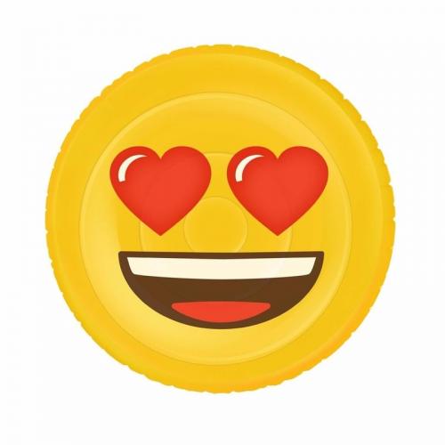 Opblaasbaar artikelen Opblaasbare hartjesogen emoticon luchtbed 130 x 110 cm