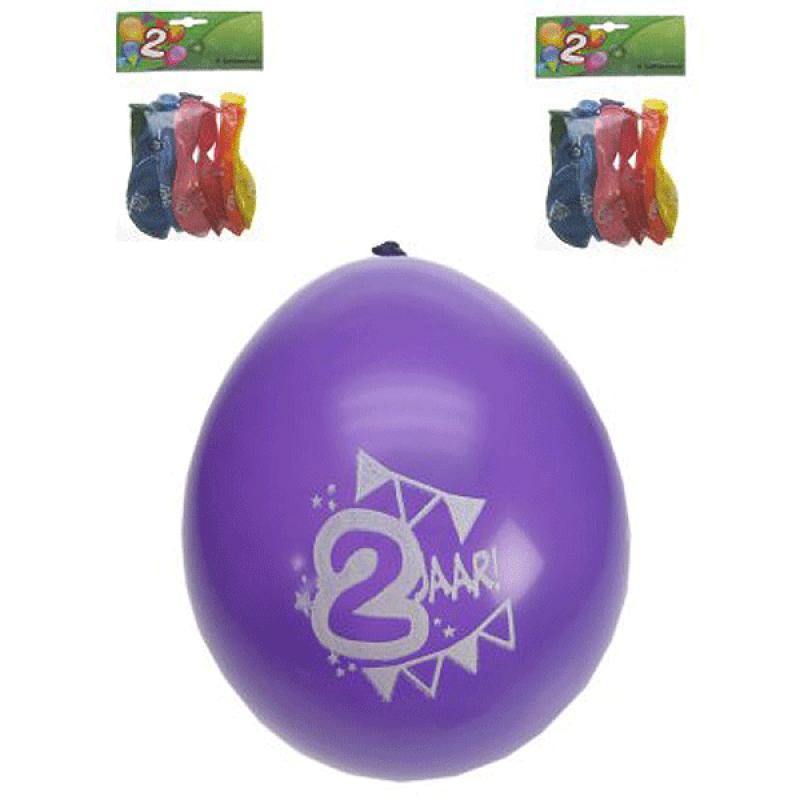 Ballonnen met 2 jaar opdruk Geen Leeftijd feestartikelen
