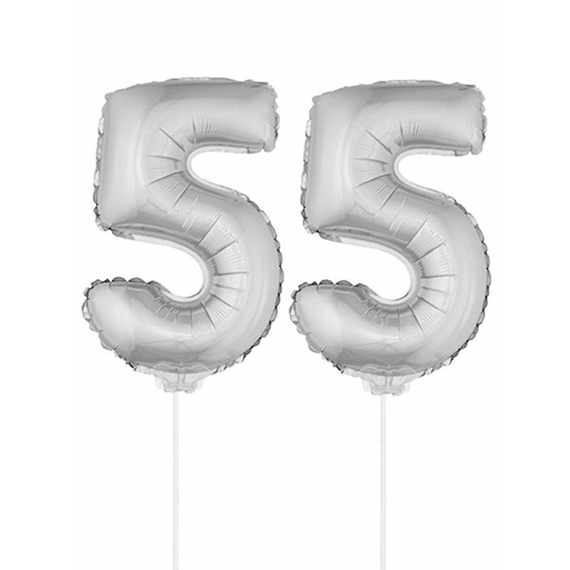 Leeftijd feestartikelen Bierfeest artikelen Opblaas cijfer 55 folie ballon 41 cm