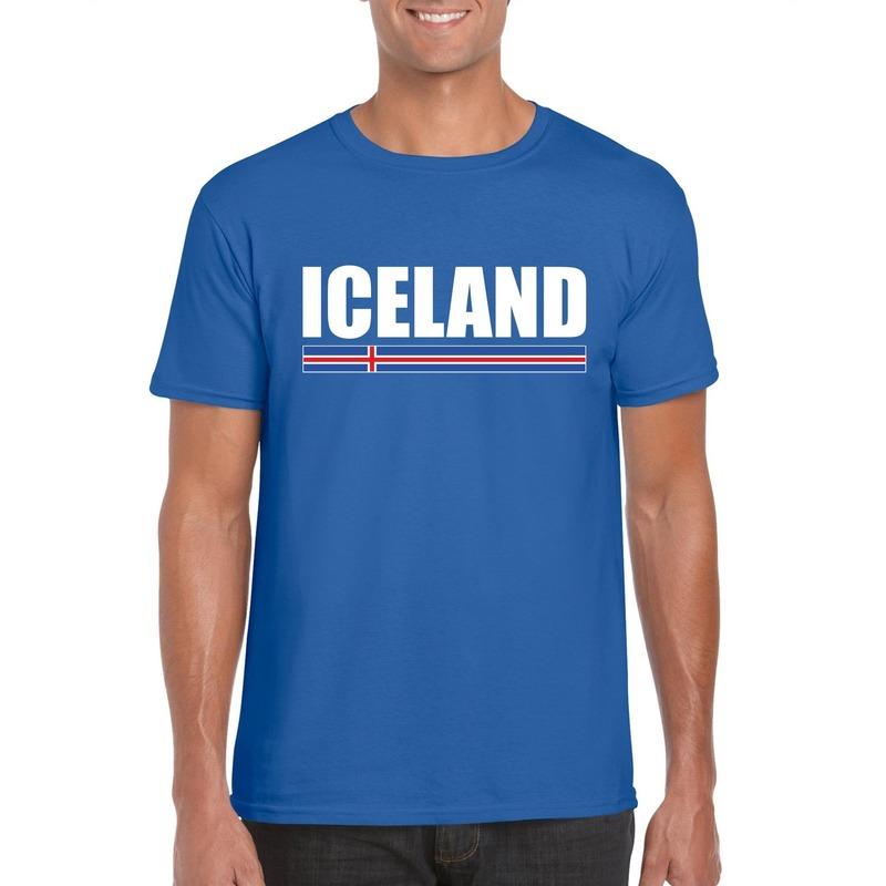 Blauw IJsland supporter t shirt voor heren Shoppartners beste prijs