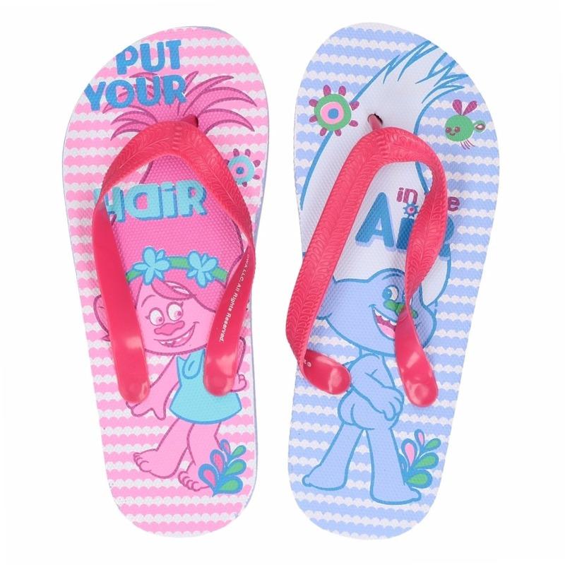 Schoenen en laarzen Trolls Trolls roze blauwe flip flops voor meisjes