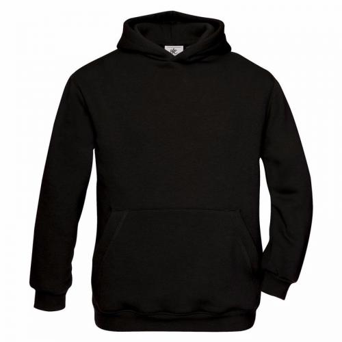 Truien en sweaters B C Zwarte katoenmix sweater met capuchon voor meisjes